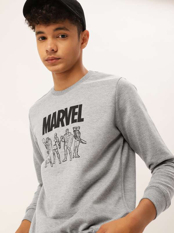 Kook N Keech Marvel Grey Melange Sweatshirts Buy Kook N Keech