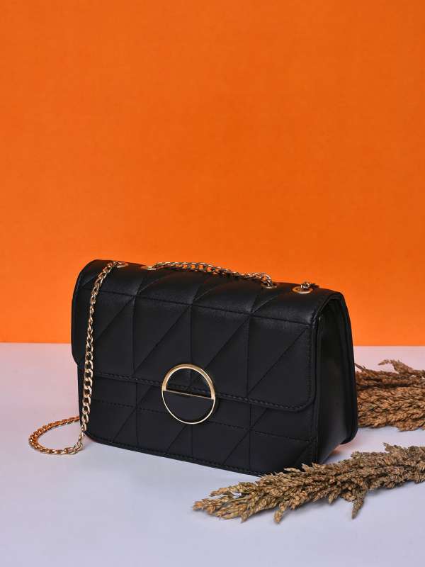 Black Handbag With Gold Chain Straps 559387 Thml - Buy Black Handbag With Gold  Chain Straps 559387 Thml online in India