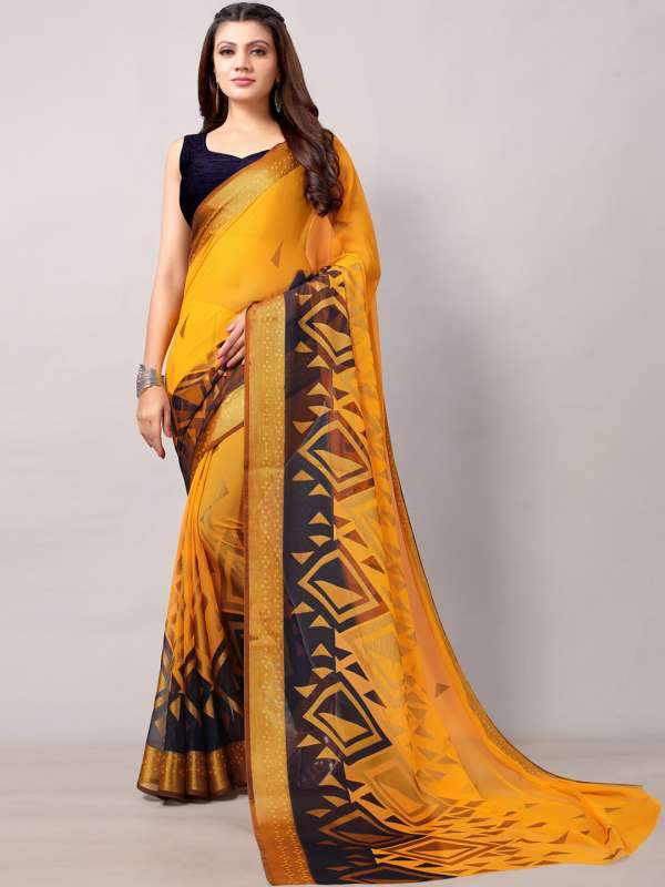 Tan Yellow Women Sarees Dress Material Buy Tan Yellow Women