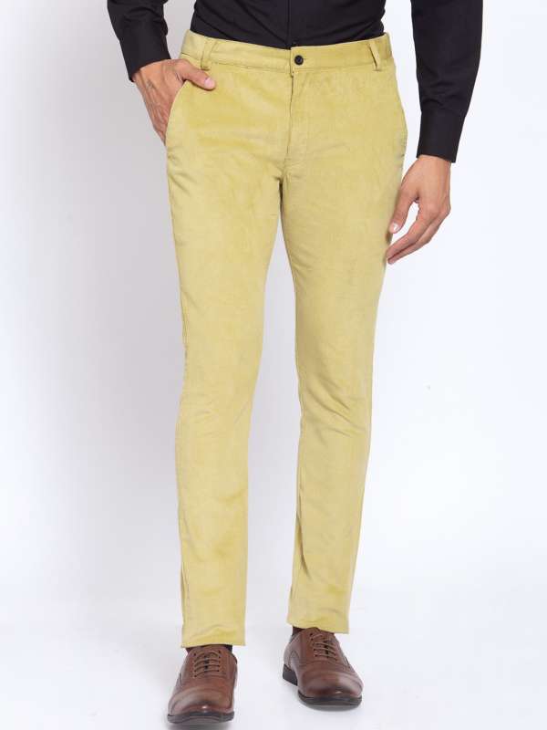 Buy Men Mustard Yellow Hudson Fit Chino Trousers online  Looksgudin
