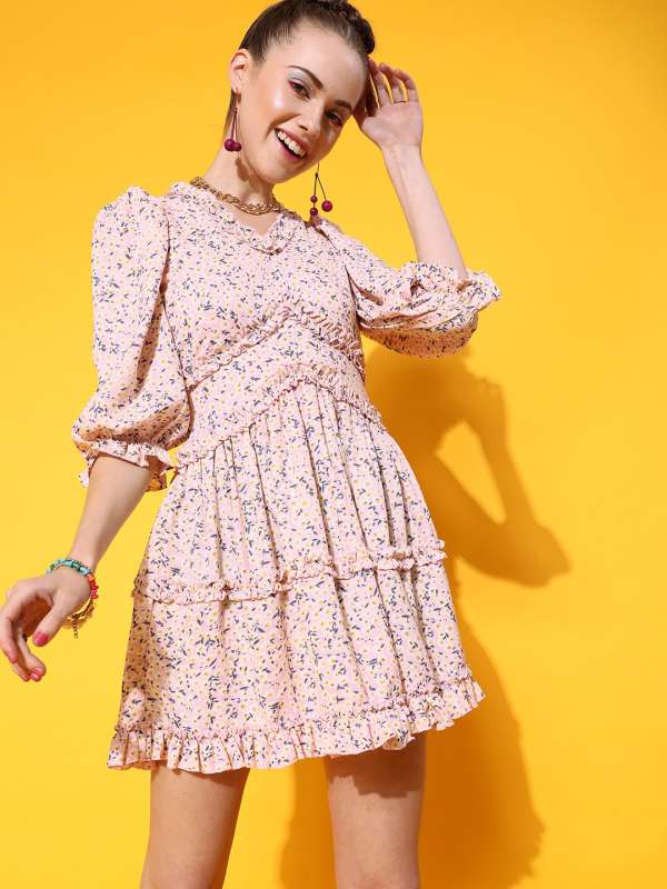 Peach Women Peplum Dresses Buy Peach Women Peplum Dresses online