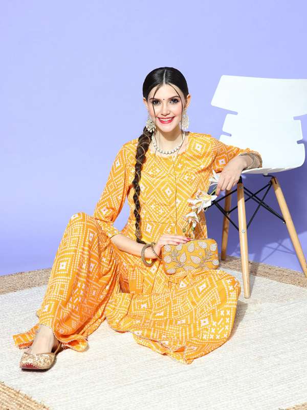 Yellow traditional tops cheap