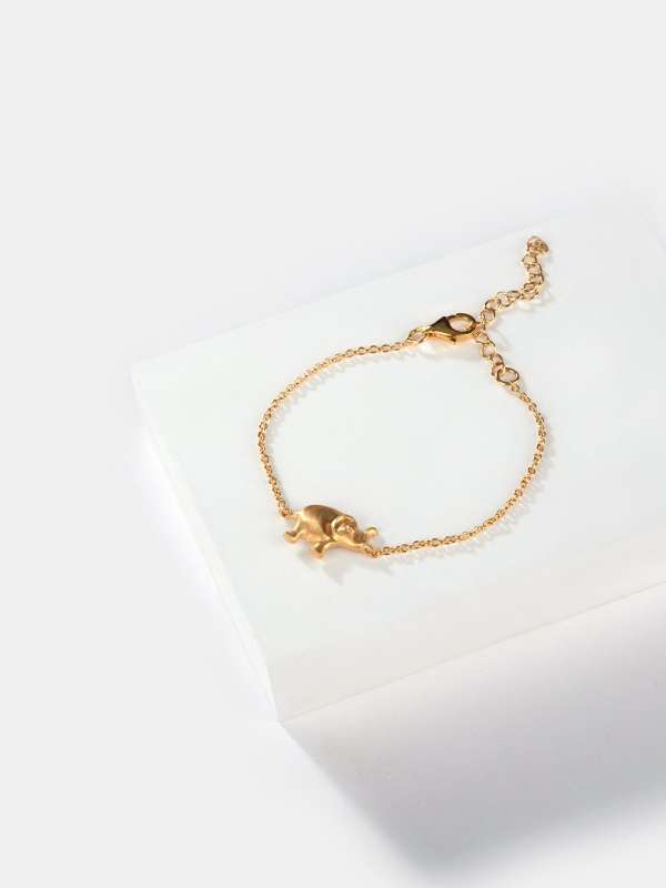 Shaya by CaratLane The Shopaholic Bag Charm Bracelet in Gold Plated 925  Silver