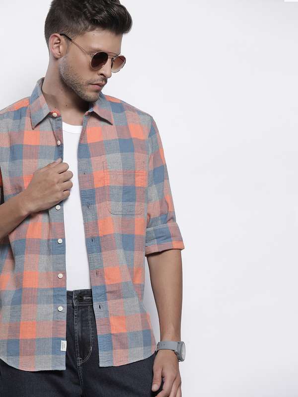 Men Orange Shirts - Shop for Orange 
