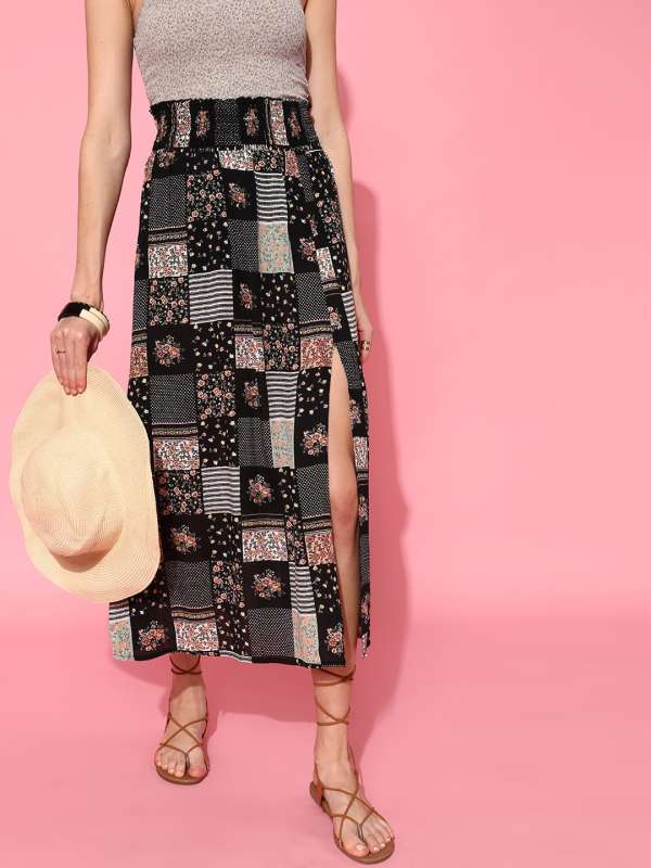 Floral skirts deals online myntra