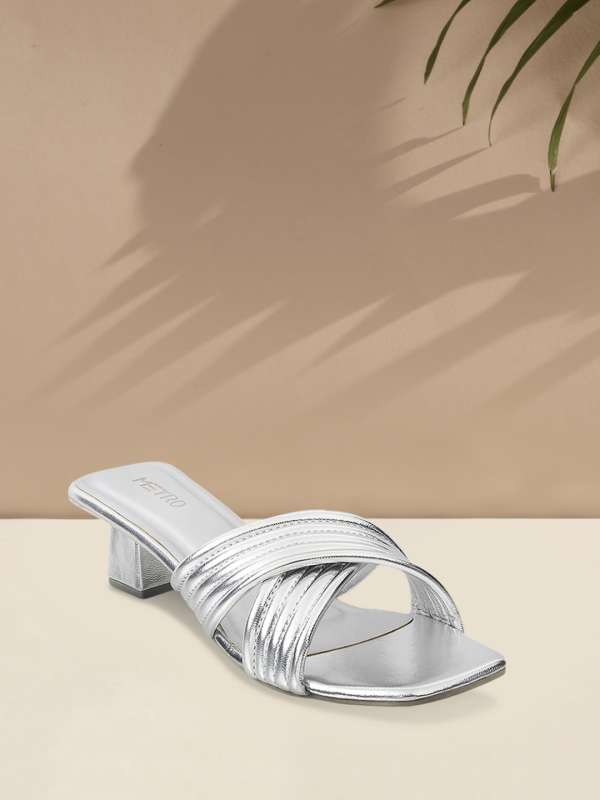 Buy Metro Silver Heels Myntra