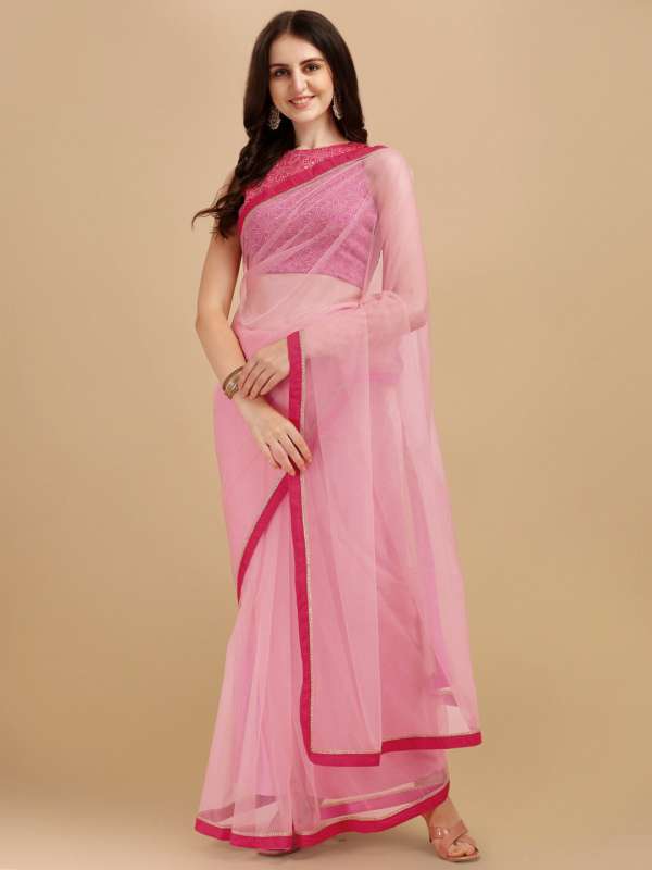 Myntra pink saree online