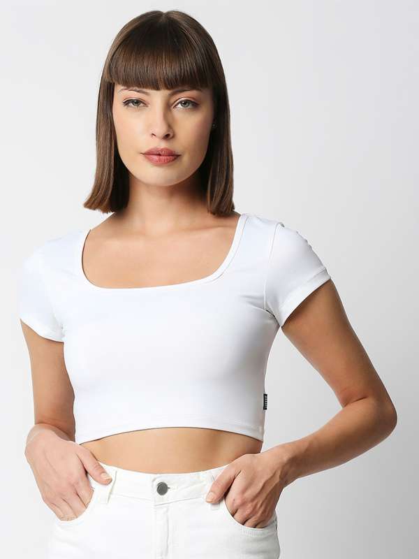 Crop Top White - TBY042-White - T-shirts