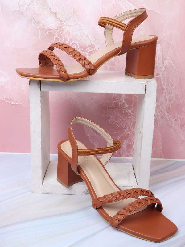 Tan sales thick heels