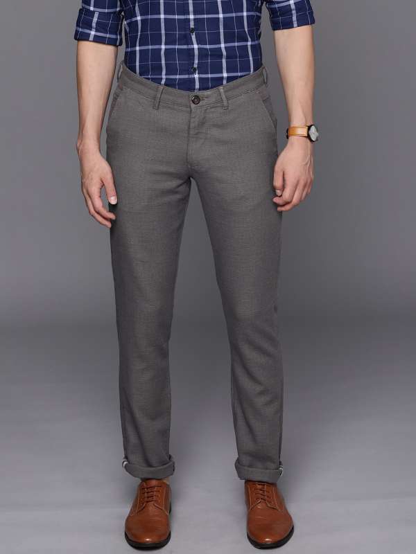 Buy Men Grey Slim Fit Solid Casual Trousers Online  756275  Allen Solly