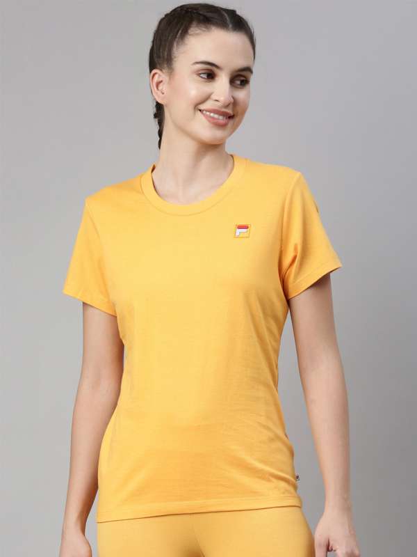 Fila Mustard Yellow Round Neck Tshirts Buy Fila Mustard Yellow