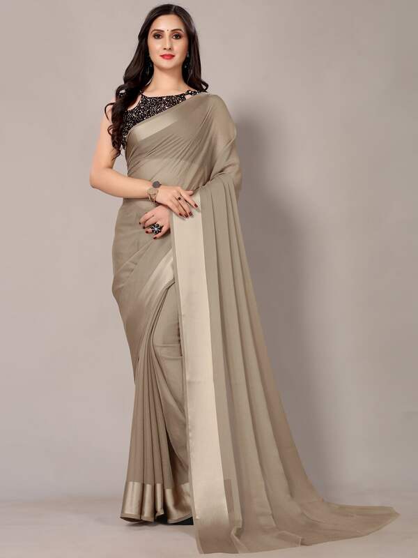 Daily Fashion Grey Linen Silk Weaving Saree Blouse for Everyday Wear