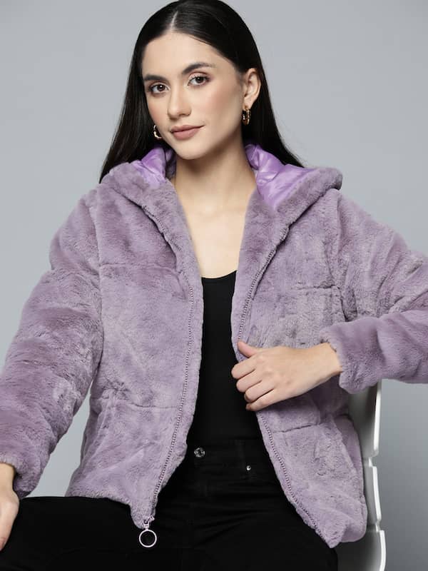 Pinko Teddy Coat in Lilac Womens Clothing Jackets Fur jackets Purple 