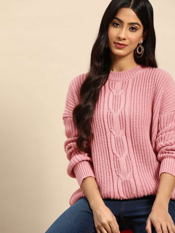 Women Pink Sweaters Buy Women Pink Sweaters online in India
