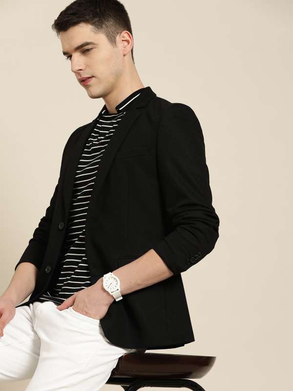 Black Textured Blazer 300525164 Ht Ml Buy Black Textured Blazer 300525164 Ht Ml online in India