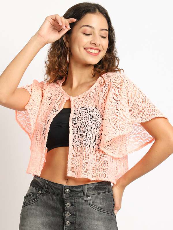 Peach shrug bolero shop