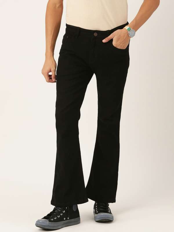 Men Bell Bottom Jeans Stretch Vintage 60s 70s Flared Denim Pants Slim Fit  Bootcut Trousers Black  Wish