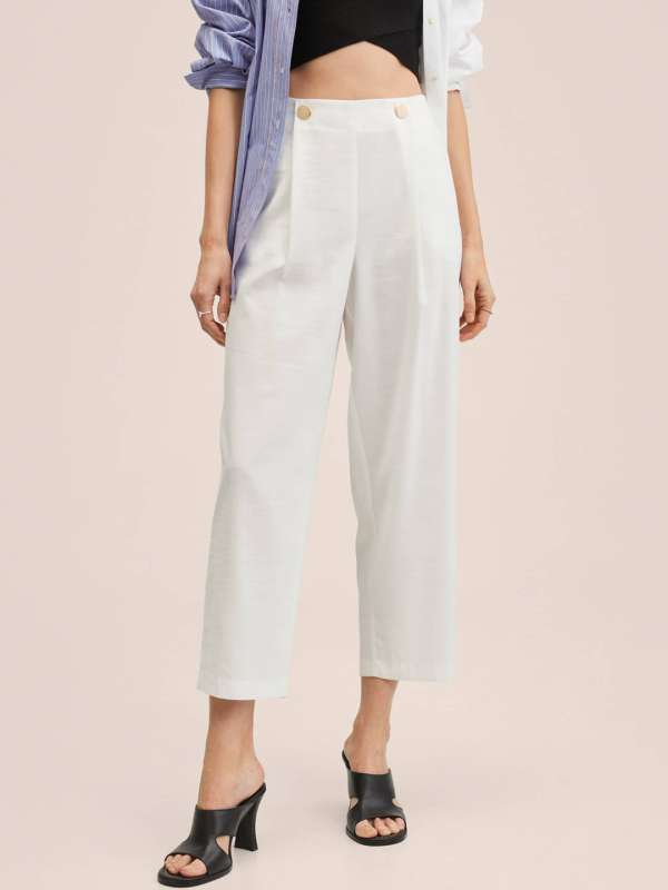 Mango Warm Tailored Cropped Trousers Black at John Lewis  Partners