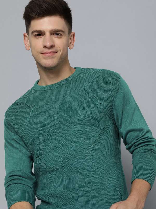 Mast Harbour Teal Self Design Pullover Sweater Buy Mast Harbour