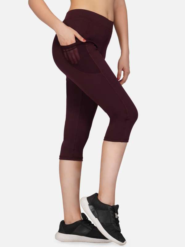Buy Imperative Women Color Block Strechable Yoga Pants with Mesh
