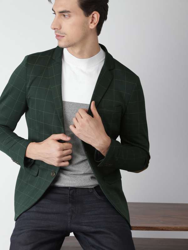 Single breasted one button slim fit men's casual blazer