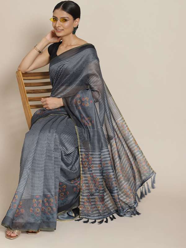 Myntra mirror work outlet sarees