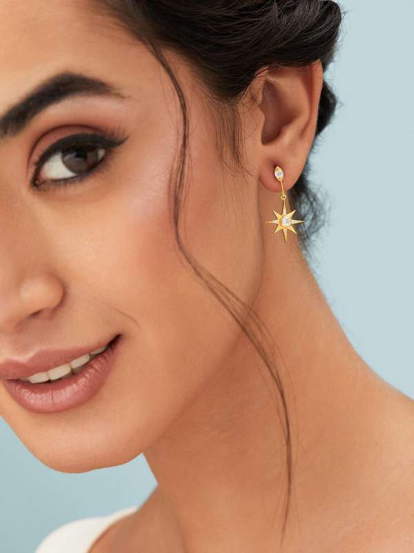 11963  Triple Star Drop Earrings