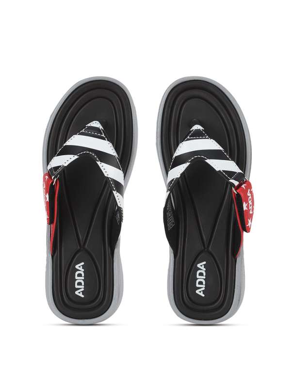 Buy Adda Women Black White Striped Rubber Thong Flip Flops Flip Flops for Women 18272294 Myntra