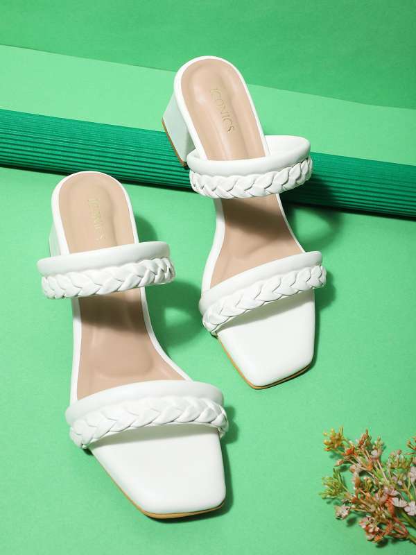 Strappy white mules outlet