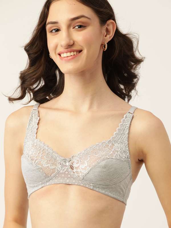 Buy DressBerry Grey Melange Solid Non Wired Non Padded Sports Bra