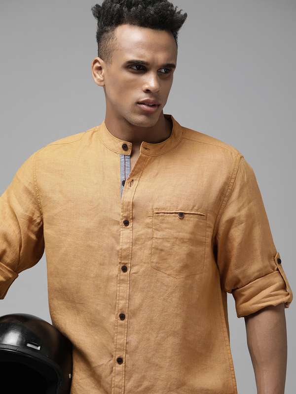 Mandarin collar shirts myntra clearance