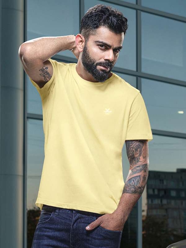 Wrogn yellow cheap t shirt