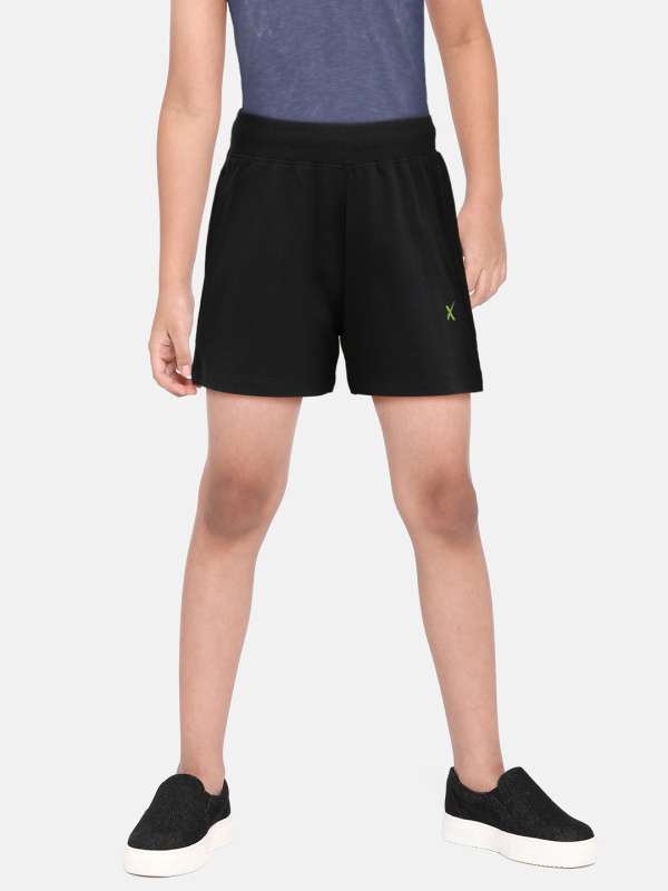 Buy online Black Solid Sports Shorts from Skirts & Shorts for