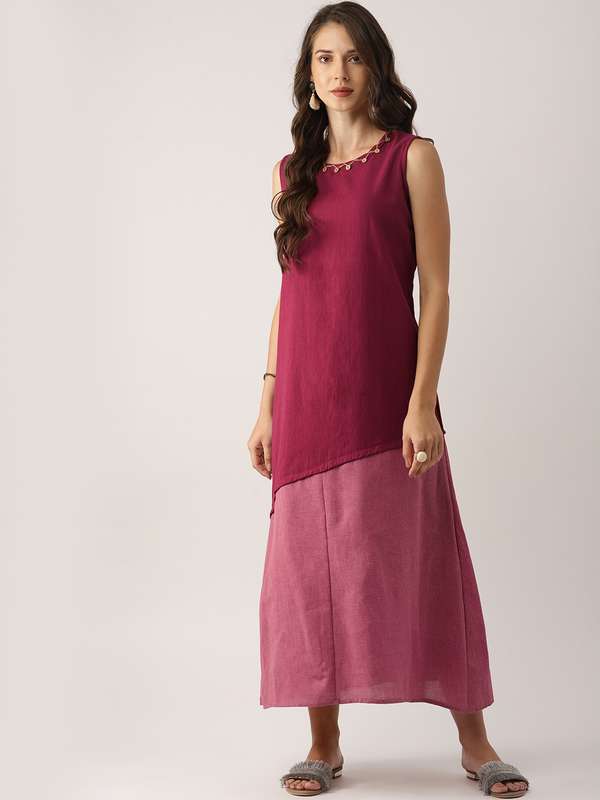 maroon colour dress online