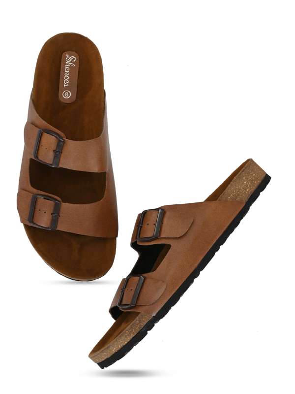 Shences tan clearance leather slippers