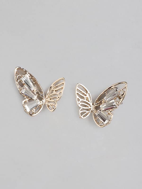 Buy ToniQ Pearls GoldPlated Butterfly Stud Earrings for Women Online At  Best Price  Tata CLiQ