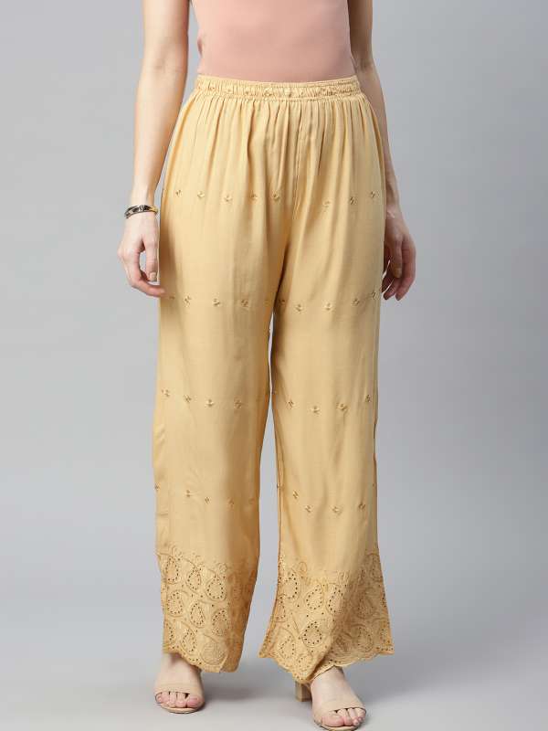 Golden palazzo sale pants myntra