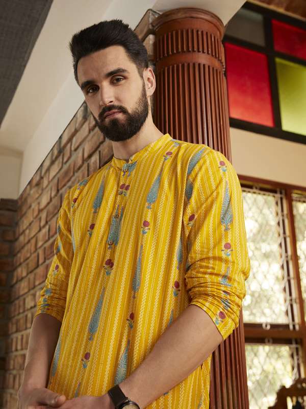Men Ethnic Motifs Embroidered Regular Sequinned Kurta With Trousers  Inddusin