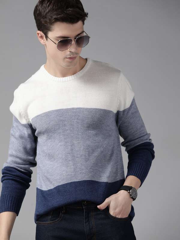Men Off White Sweaters - Buy Men Off White Sweaters online in India