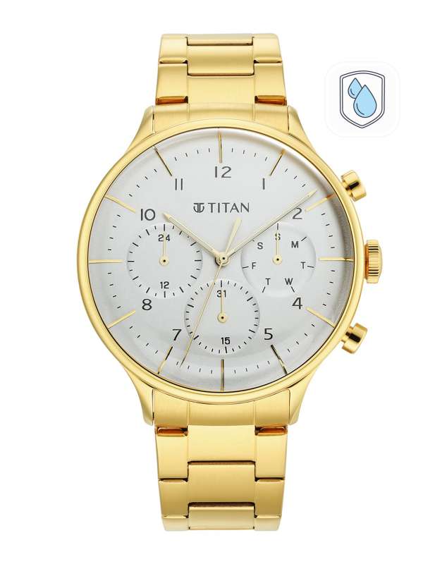 Titan sales watch golden