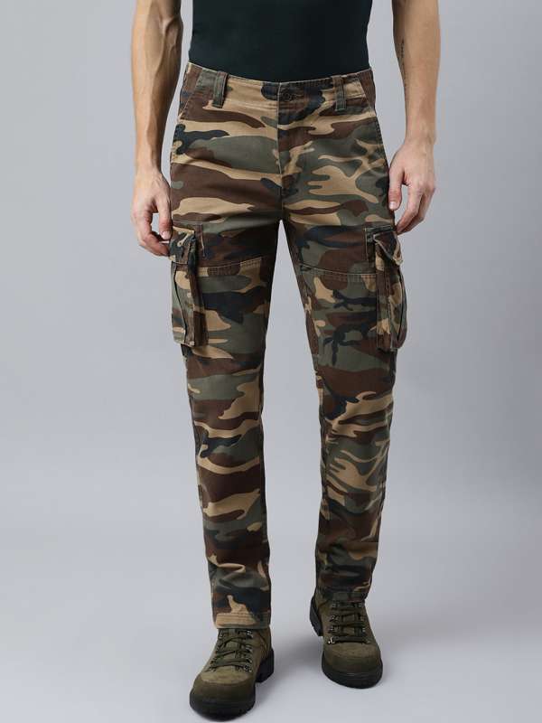 Buy REX STRAUT JEANS Mens Slim Fit Camouflage Trousers  Shoppers Stop