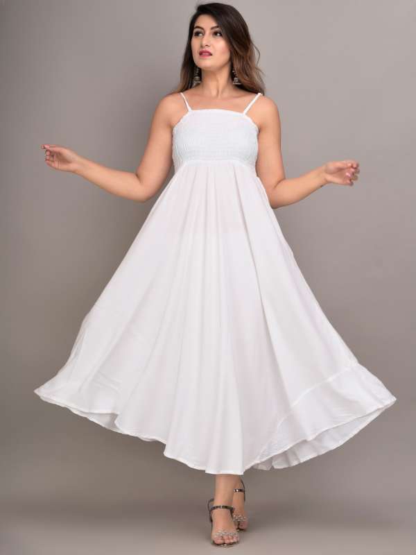 Shop Stylish White Maxi Dresses for Holi Myntra