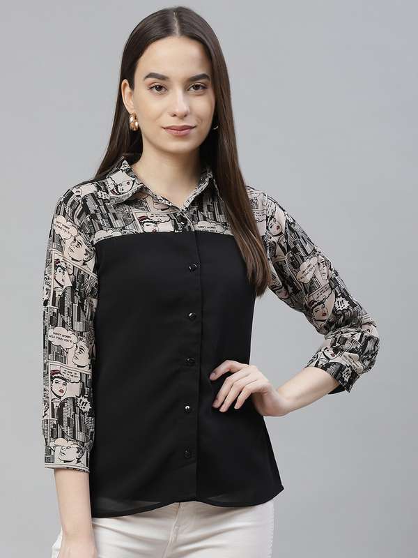 Women Black Jeans Tops - Buy Women 