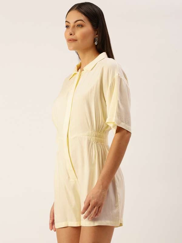 Forever 21 mustard jumpsuit discount