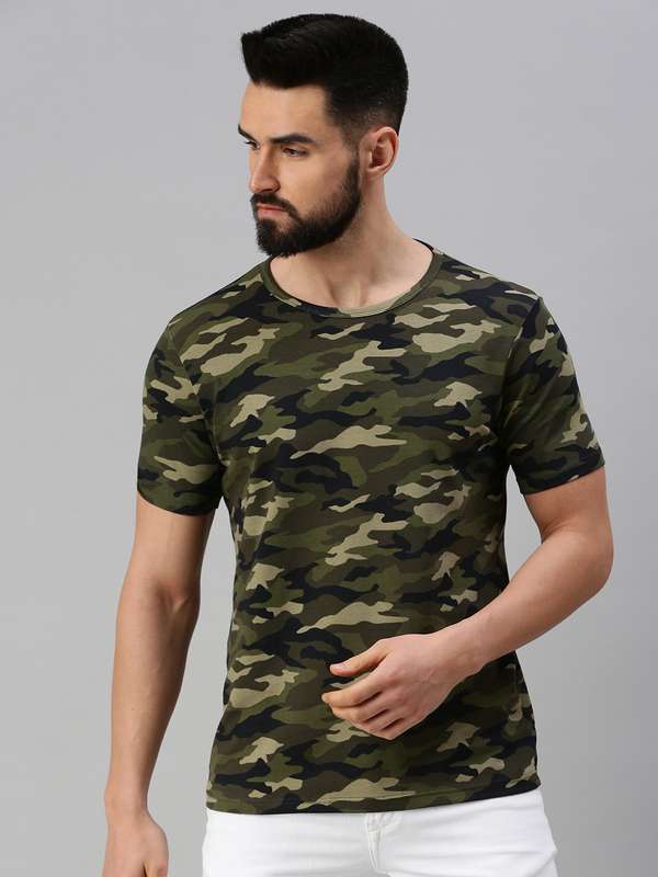Camouflage t shirt jabong clearance