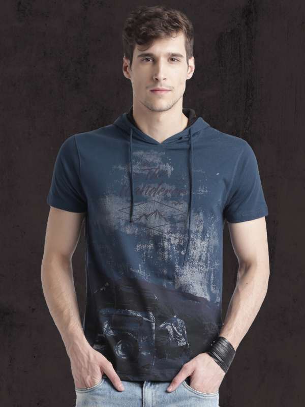 Myntra hooded outlet t shirt