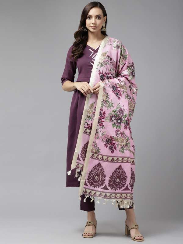 Women Purple Kurti 27s Kurtas And Dupatta Buy Women Purple Kurti 27s Kurtas And Dupatta online in India