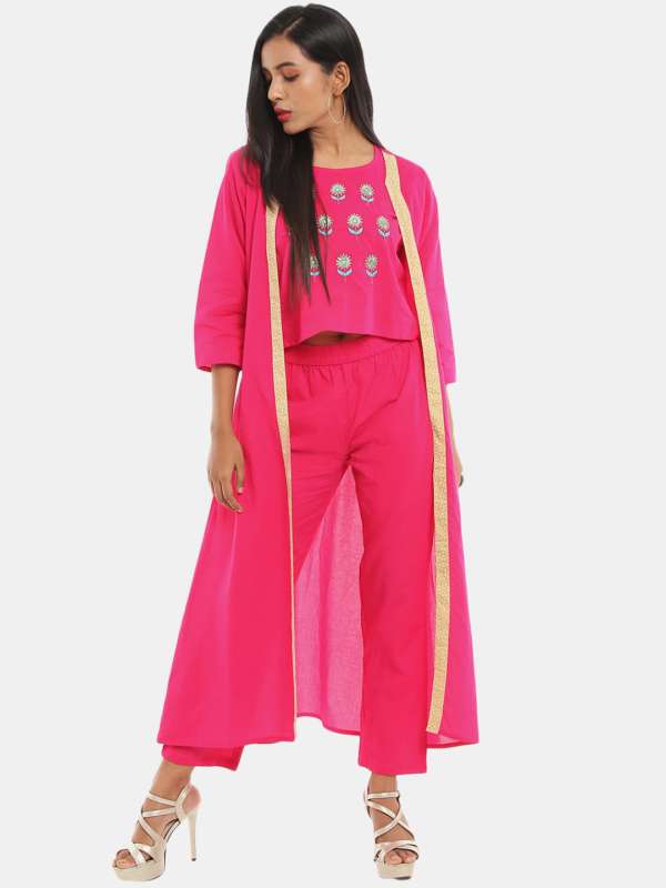 Pink Off White Women Kurtas Kurtis Sabhyata Buy Pink Off White