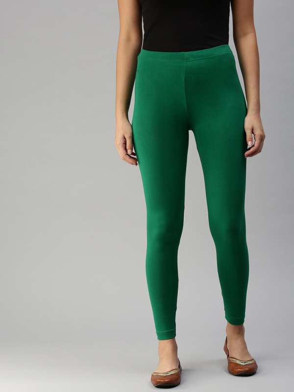 Buy Go Colors Peacock Green Leggings (XL) Online