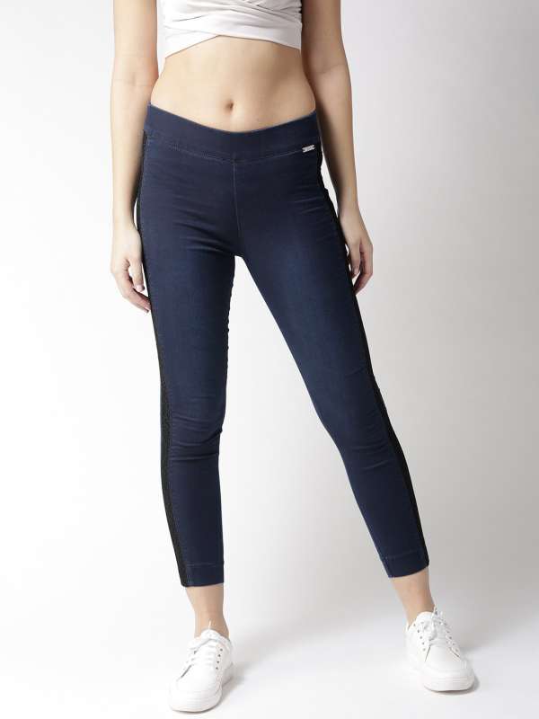 Buy Xpose Women Blue Solid Skinny-fit Denim Jeggings online